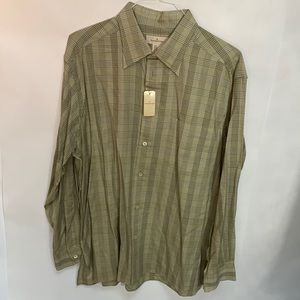 Zegna textured woven pattern plaid shirt. Beautiful Italian fabric.